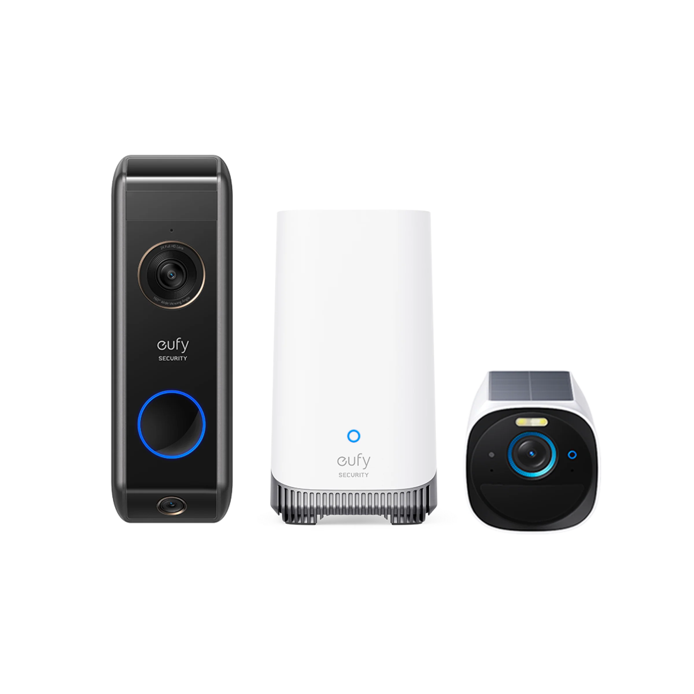 eufyCam S330 Add-on Camera + Video Doorbell S330 Add-on Unit + Homebase 3 White